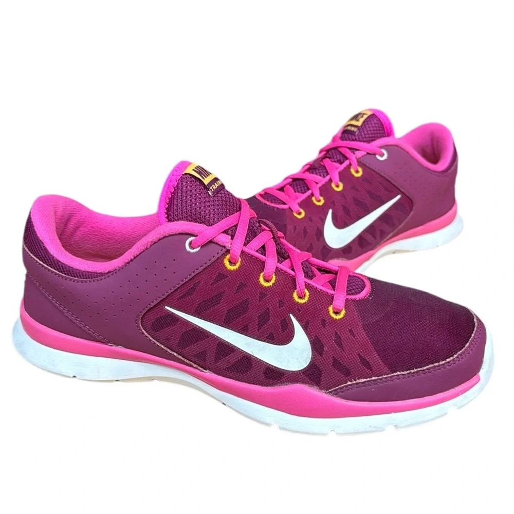 Nike Flex Trainer 3 #580374-603 Pink-White Womens Running Shoes Sneakers Size 10